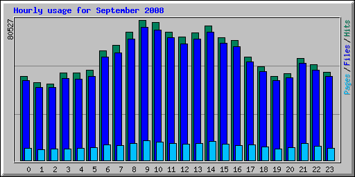 Hourly usage for September 2008